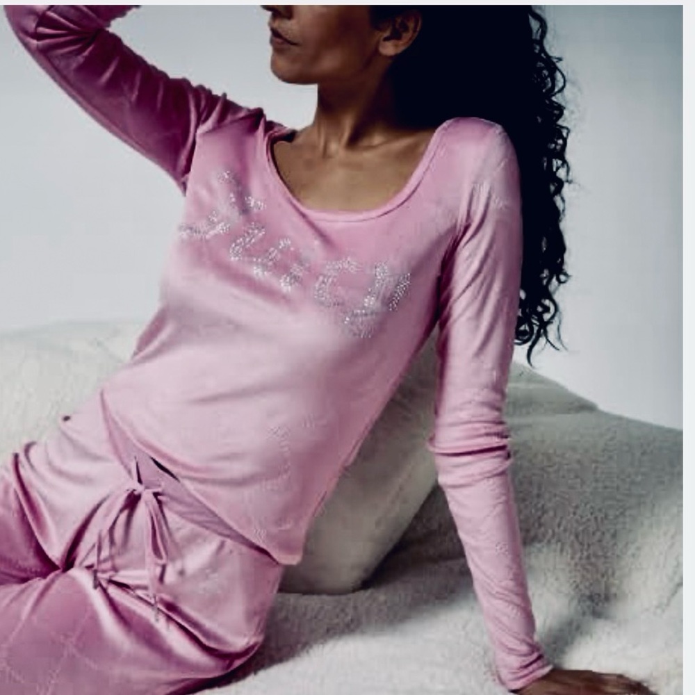 NWT JUICY COUTURE LA XL Y2K VELOUR BLING LOUNGEWEAR PJ TOP ICED PURPLE